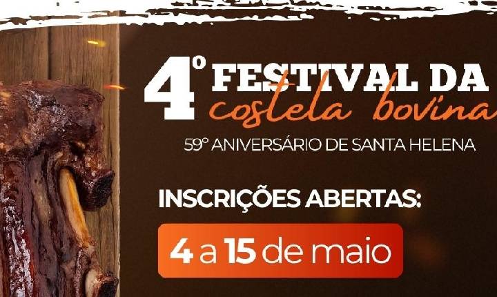 Festival da Costela: inscrições começam na próxima segunda-feira
