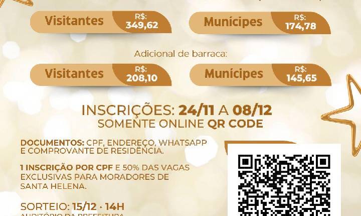 Prefeitura abre inscrições para reserva de quiosques no Réveillon 2025/2026 no Balneário de Santa Helena