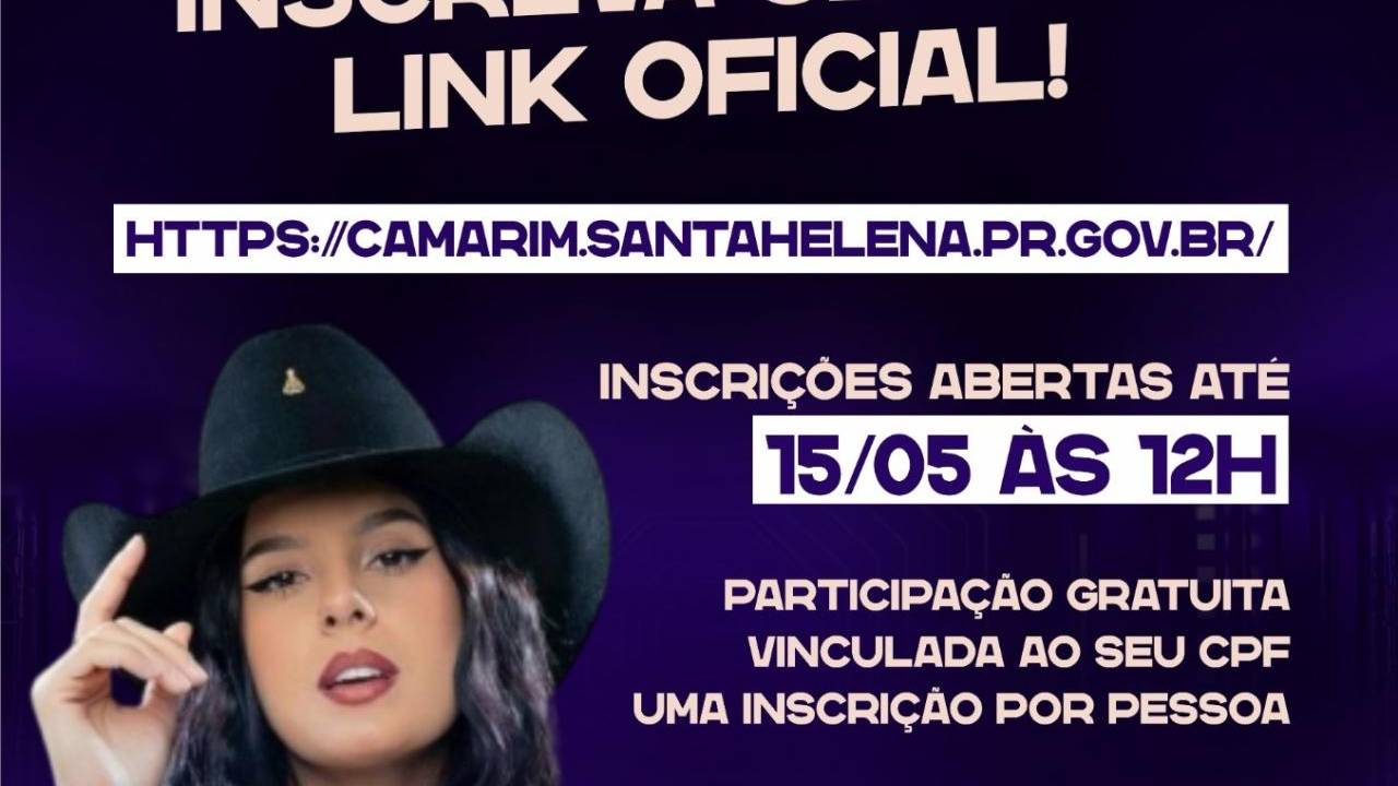 Prefeitura de Santa Helena abre inscrições para sorteio de pulseiras de acesso ao camarim da Ana Castela