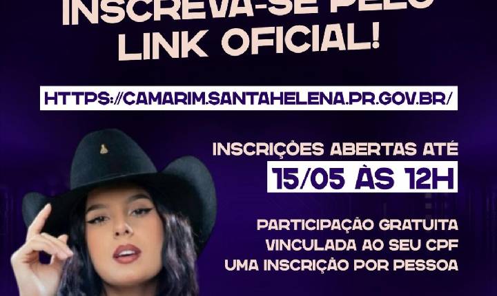 Prefeitura de Santa Helena abre inscrições para sorteio de pulseiras de acesso ao camarim da Ana Castela