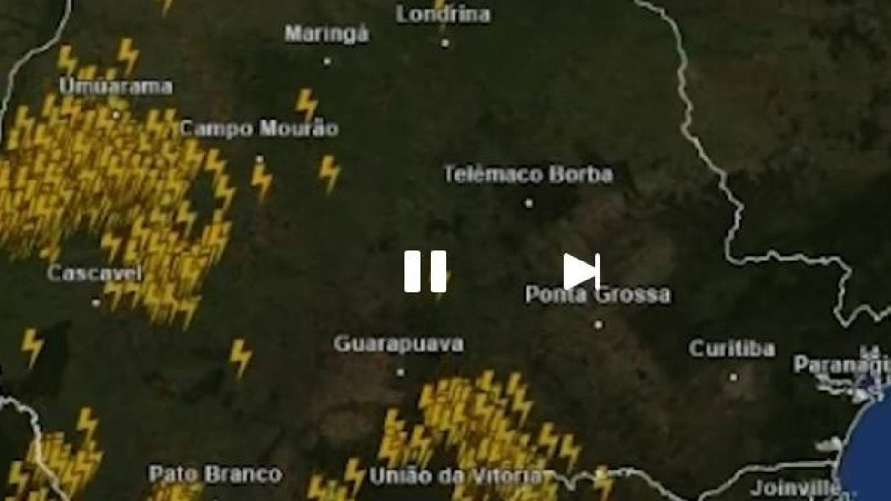 Santa Helena está entre as cidade com mais raios no Paraná durante temporal