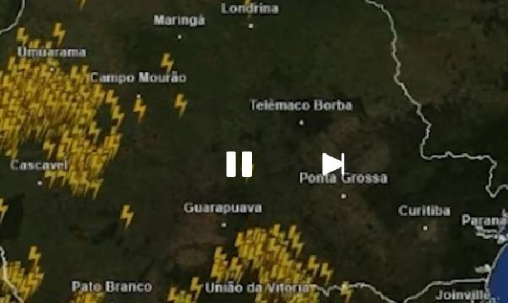 Santa Helena está entre as cidade com mais raios no Paraná durante temporal
