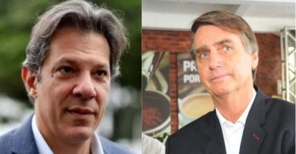 Pesquisa mostra Bolsonaro com 57% dos votos válidos e Haddad, com 43%