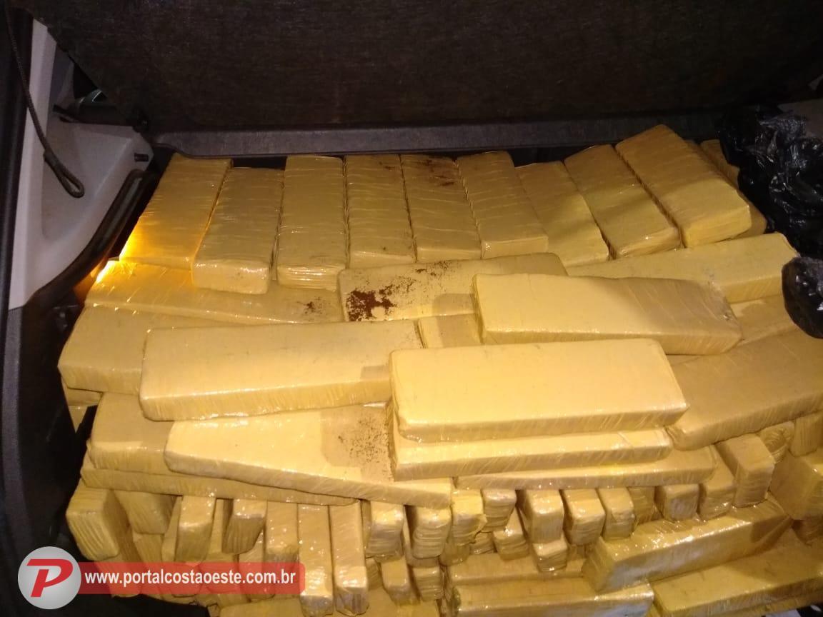 PM apreende 338 kg de maconha e recupera veículo roubado no interior de São Miguel