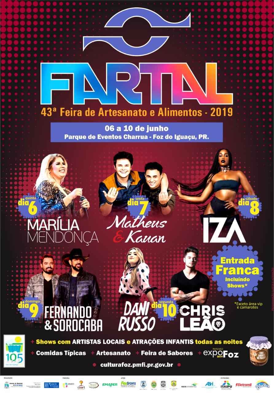Fundação Cultural lança a 43ª Fartal em Foz do Iguaçu e anuncia atrações