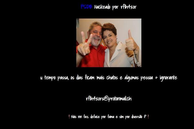 Site do PSDB é hackeado e exibe foto de Dilma e Lula