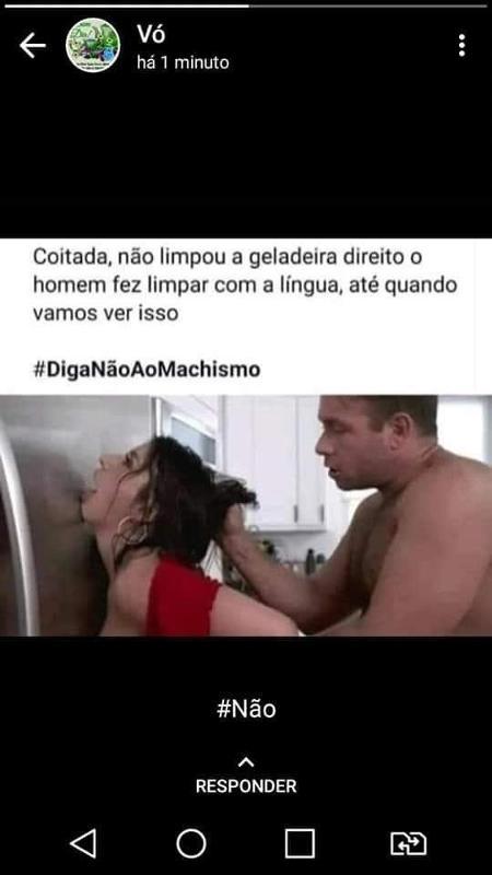 Vovó compartilha foto de sacanagem e protesta contra a violência doméstica