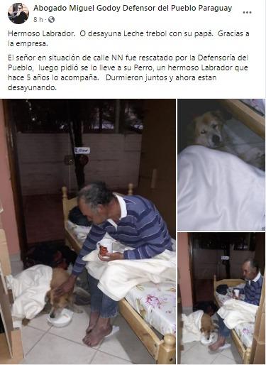 Apesar do frio, morador de rua só aceitou ir para albergue com a cachorra dele junto