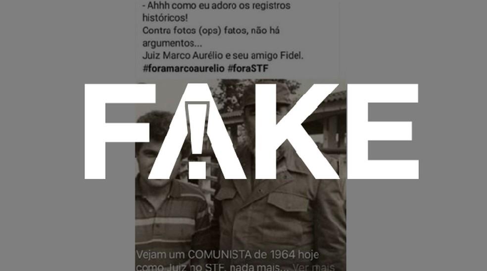 É FAKE foto em que o ministro do STF Marco Aurélio Mello estaria ao lado de Fidel Castro