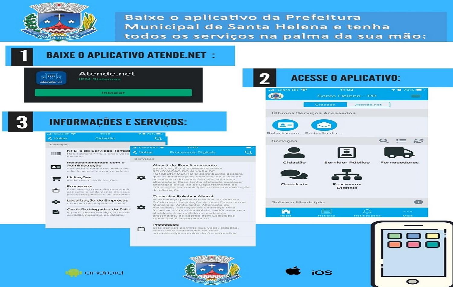 App da prefeitura oferece inúmeras facilidades para cidadãos, colaboradores e empresas de Santa Helena