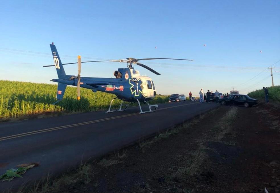 Seis pessoas ficam feridas após batida entre dois carros na PR-488, diz Samu