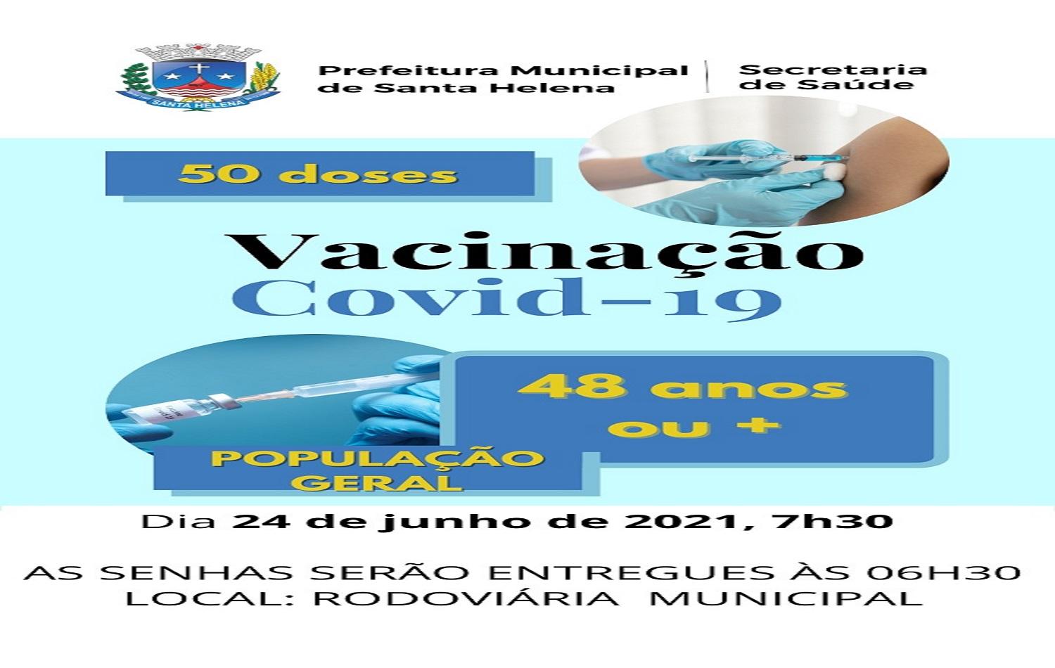 Em meio a mais anúncios de mortes por covid-19 Santa Helena tenta intensificar vacinação da população