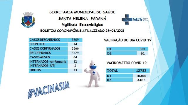 Santa Helena aplicou mais 362 doses de vacinas contra a covid-19 nesta terça (29)