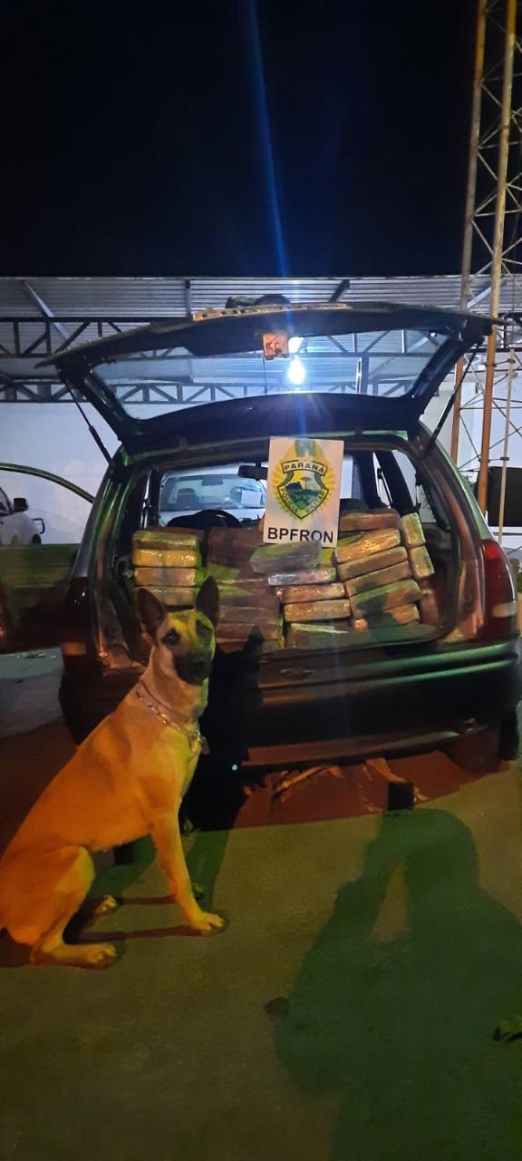 BPFRON e Polícia Federal apreendem veículo carregado com maconha em São Pedro do Iguaçu