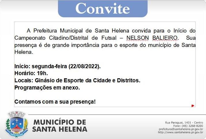 Inicia nesta segunda (22), o Campeonato Citadino/Distrital de Santa Helena
