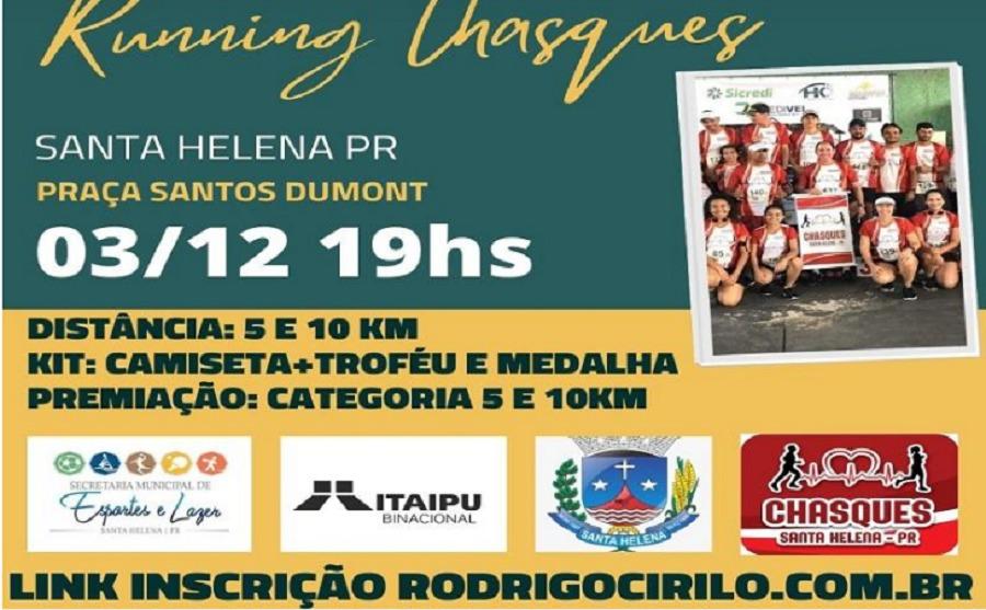 2ª Running Chasques acontece dia 3 de dezembro em Santa Helena