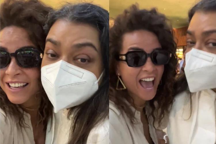Domitila Barros surge com Preta Gil em aeroporto e cantora revela: “Minha torcida era por ela”