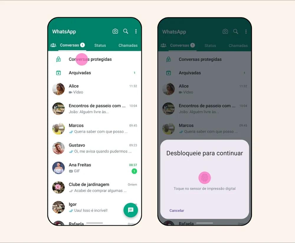 WhatsApp ganha recurso para proteger conversas com senha ou biometria; veja como usar