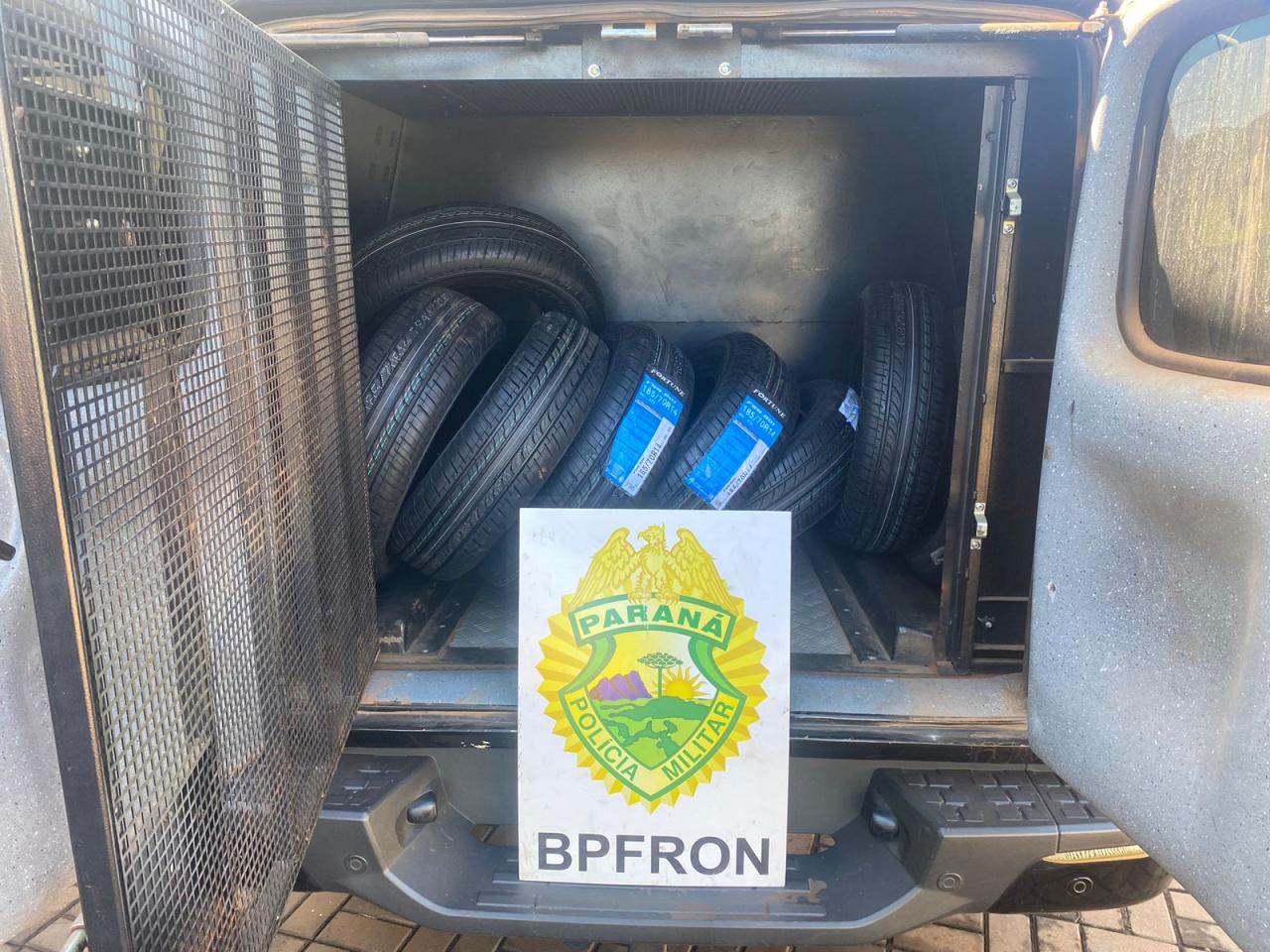 BPFRON apreende pneus em Capitão Leônidas Marques