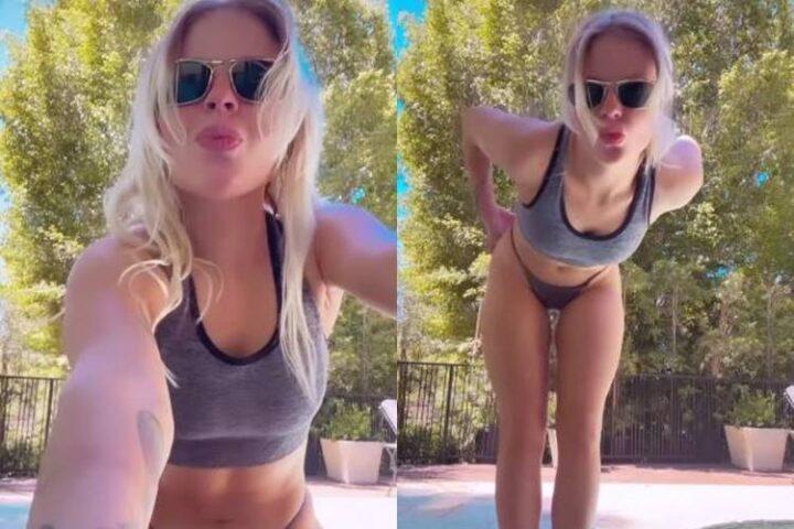 Luísa Sonza surge de biquíni a beira da piscina, dança e leva fãs ao delírio com atitude