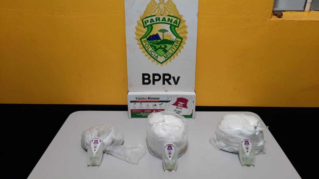 BPRv apreende veículo, 3 Kg de cocaína e prende o condutor durante abordagem em Cascavel