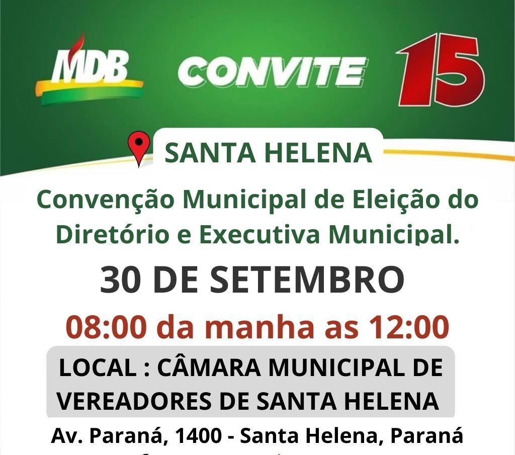 MDB de Santa Helena elege novo diretório neste sábado (30)