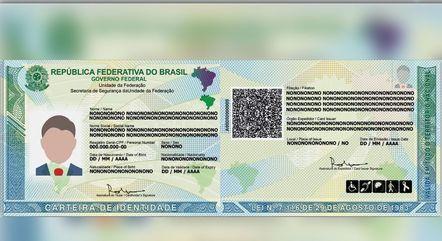 Nova carteira de identidade deve ser emitida em todo o país a partir de quinta-feira (11)