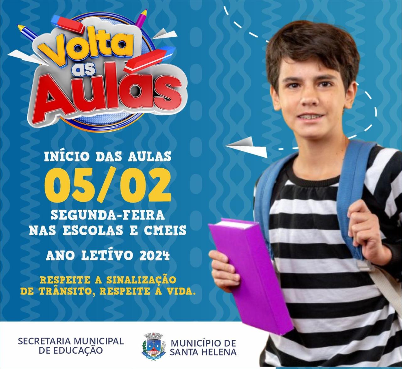 Início do ano letivo de 2024 é nesta segunda em Santa Helena e nova escola começa funcionar na Cidade Alta