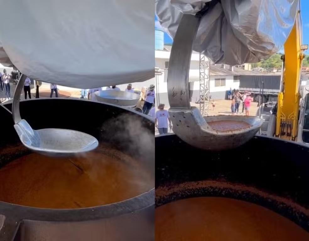 700 kg de peixe em panela de 12 toneladas. Cidade de Santa Catarina prepara o maior caldo de tilápia do Brasil