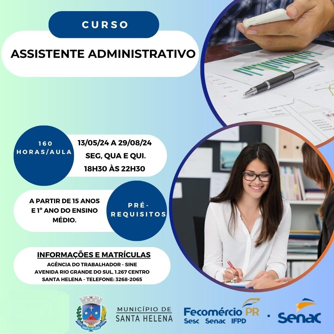Curso de Assistente Administrativo é nova oportunidade para capacitação em Santa Helena