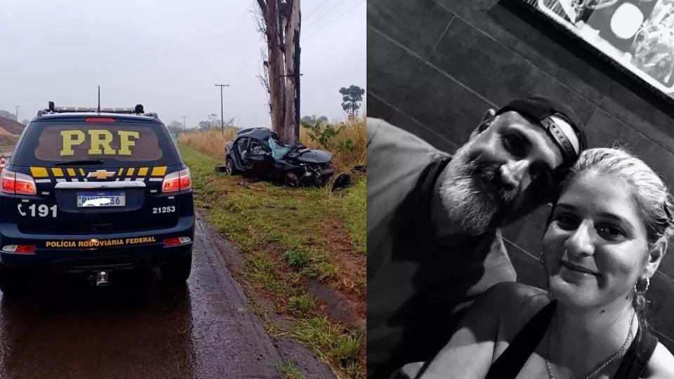 Policial civil e o marido morrem após carro sair da pista e bater em árvore