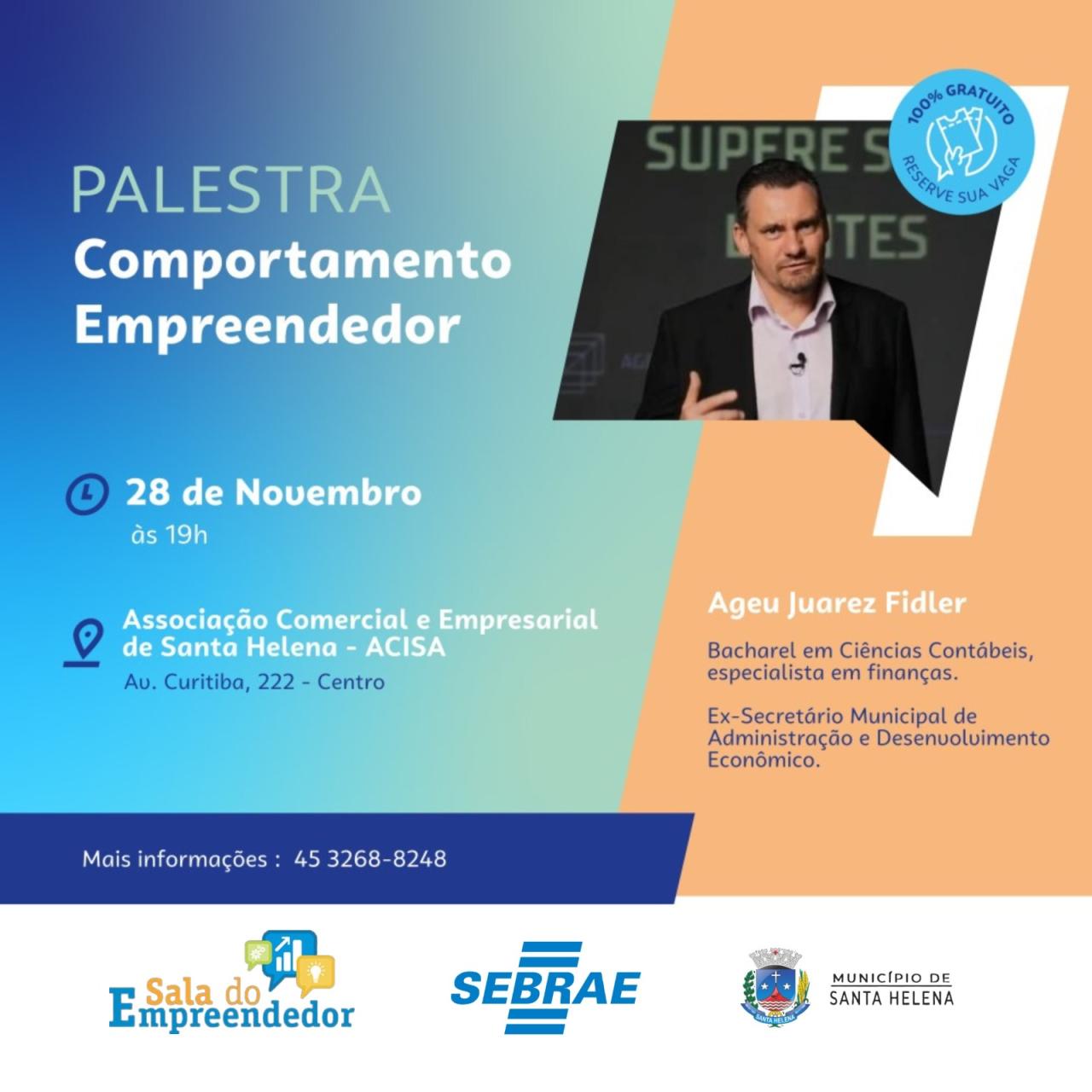 Parceria com Sebrae, Sala do Empreendedor realiza palestra para micro e pequenas empresas em Santa Helena