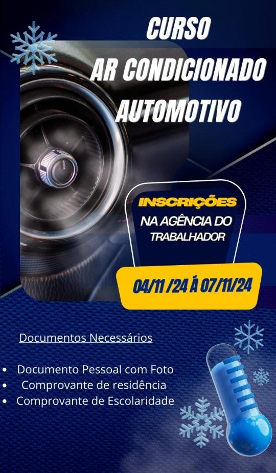 Qualifica Santa Helena oferece curso gratuito de manutenção de ar-condicionado automotivo