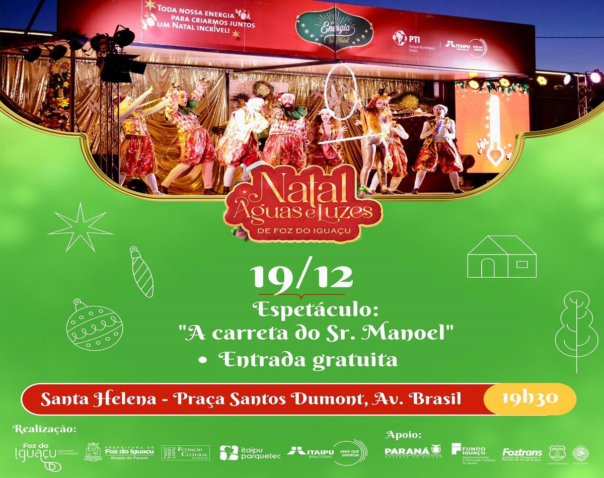 Programação natalina segue nesta semana em Santa Helena com Banda Opus Dei e a Carreta de Natal da Itaipu