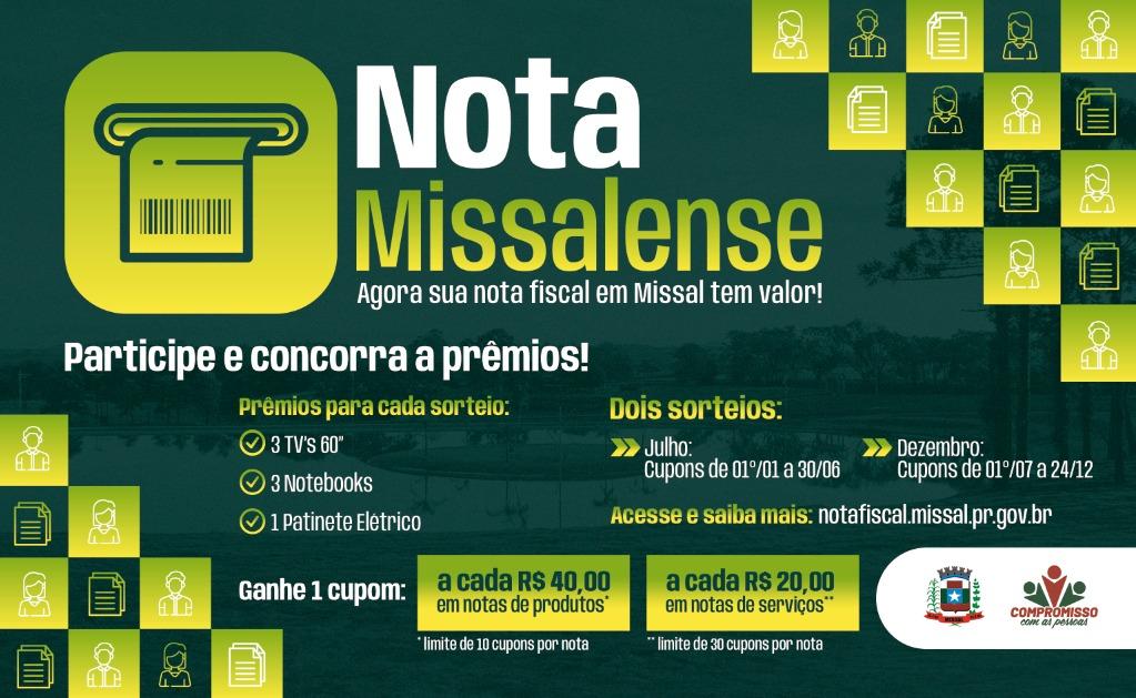 Programa Nota Missalense é retomado em 2025 e terá maior número de prêmios por sorteio