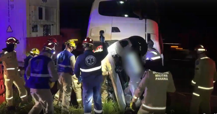 Resgate de mãe e filho após batida na BR 163 levou mais de duas horas