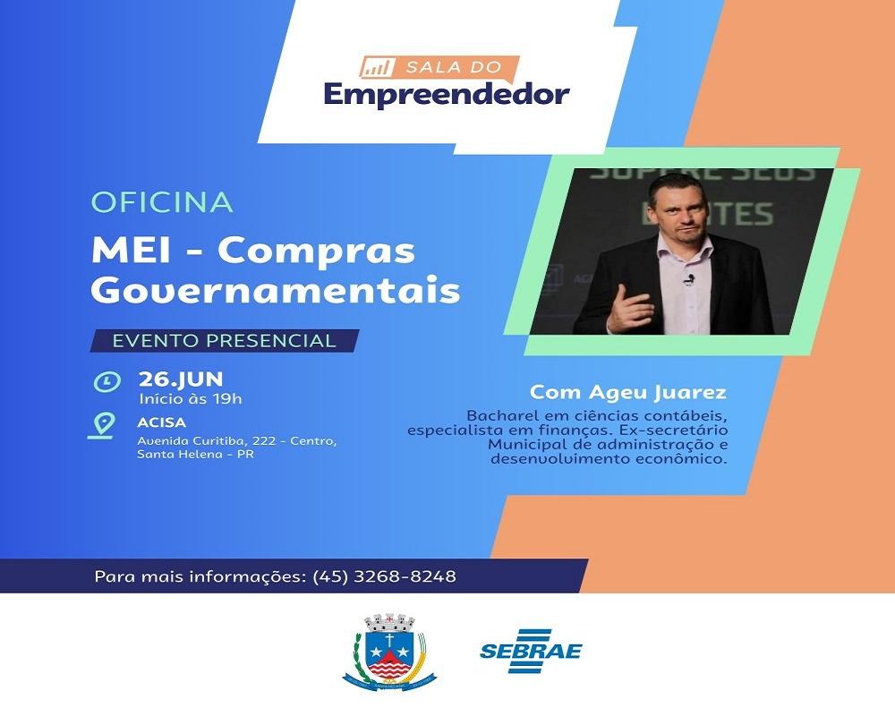 Santa Helena promove palestra gratuita sobre compras públicas para pequenos negócios