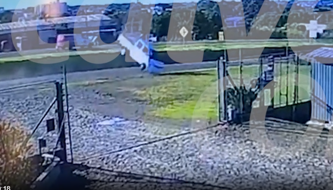 Vídeo mostra capotamento de caminhonete na marginal da BR 277