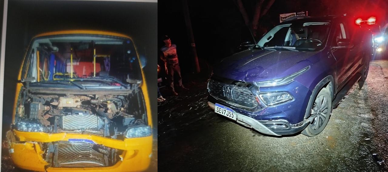 Acidente entre Missal e São Miguel do Iguaçu envolve três veículos deixa duas pessoas feridas