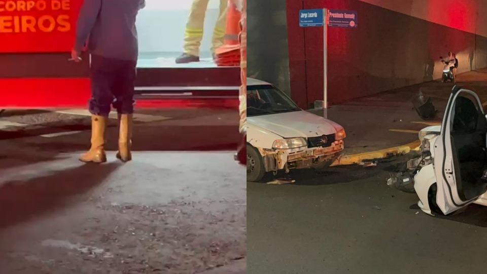 Pilchado e embriagado: homem é detido após beber em baile e se envolver em acidente