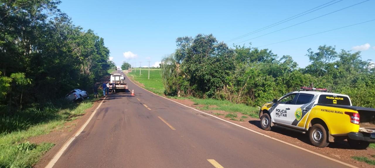 Patrulha Rural de Santa Helena socorro motorista vítima de acidente
