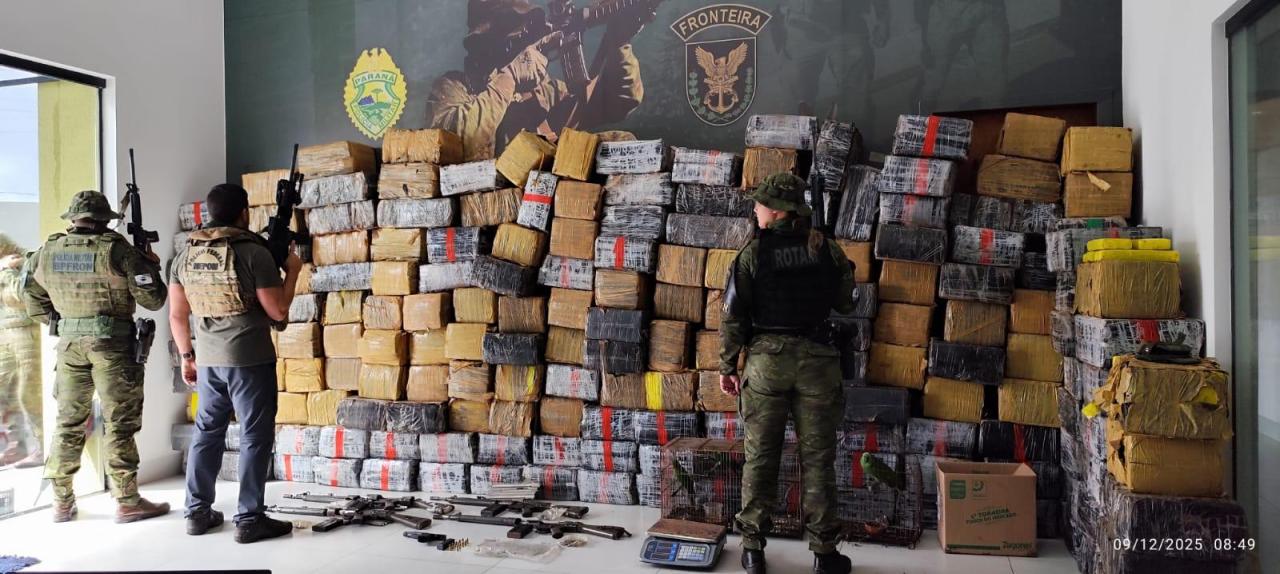 Operação prende homem com 3,5 toneladas de maconha e 4 fuzis