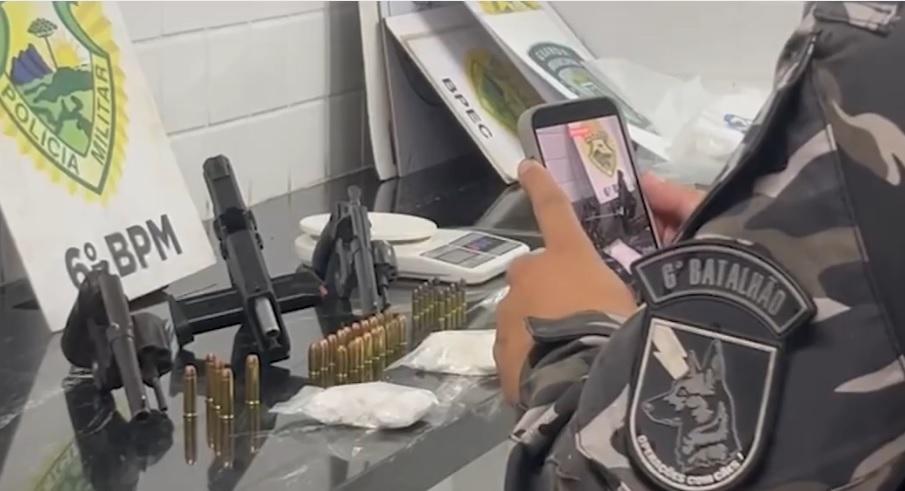 Três homens são presos com armas e cocaína avaliada em quase R$ 8 mil em bar de Ibema