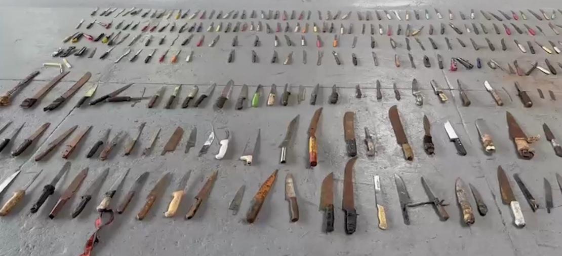 Operação retira mais de 1,2 mil facas das ruas de cidade