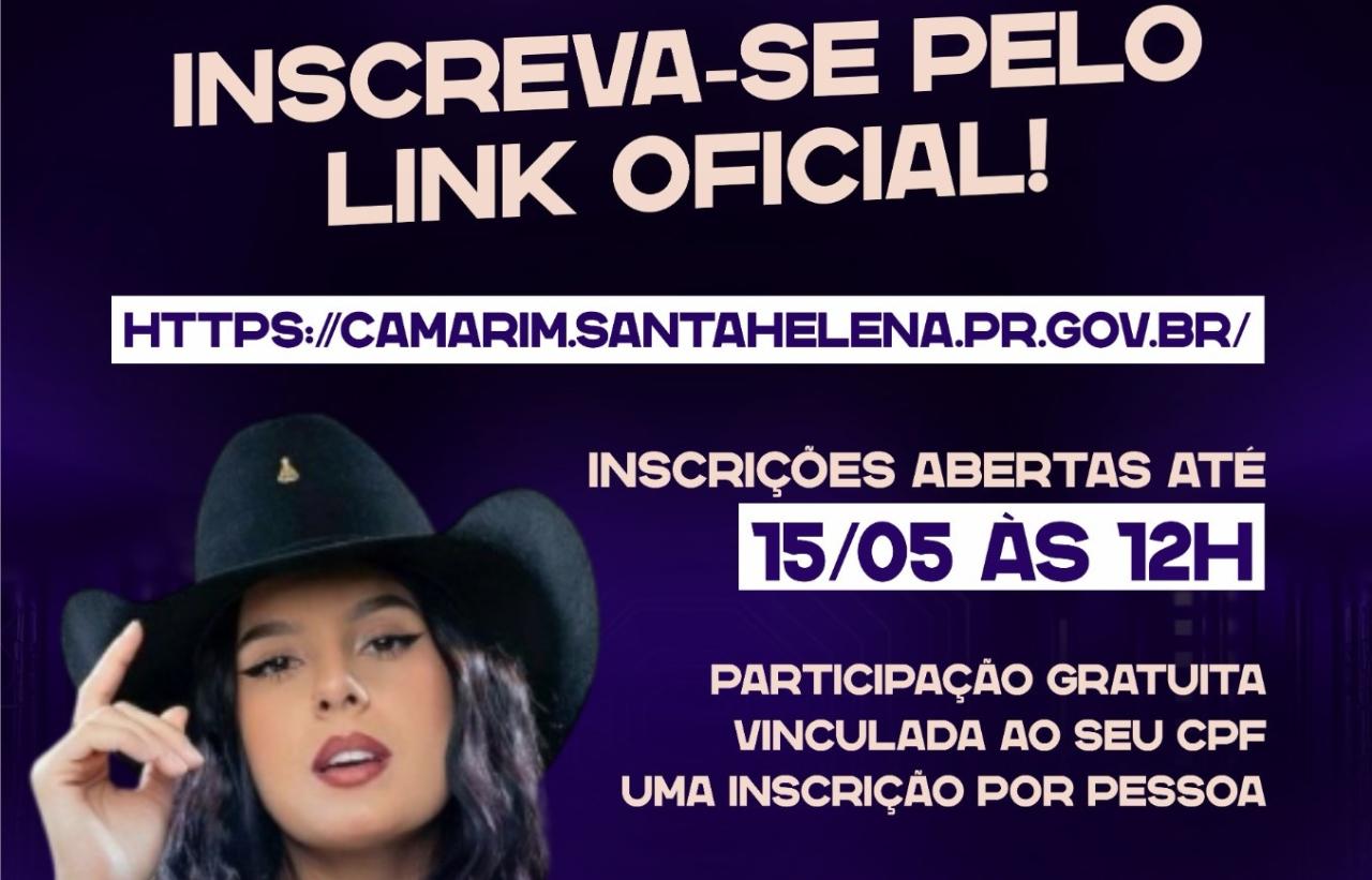 Prefeitura de Santa Helena abre inscrições para sorteio de pulseiras de acesso ao camarim da Ana Castela