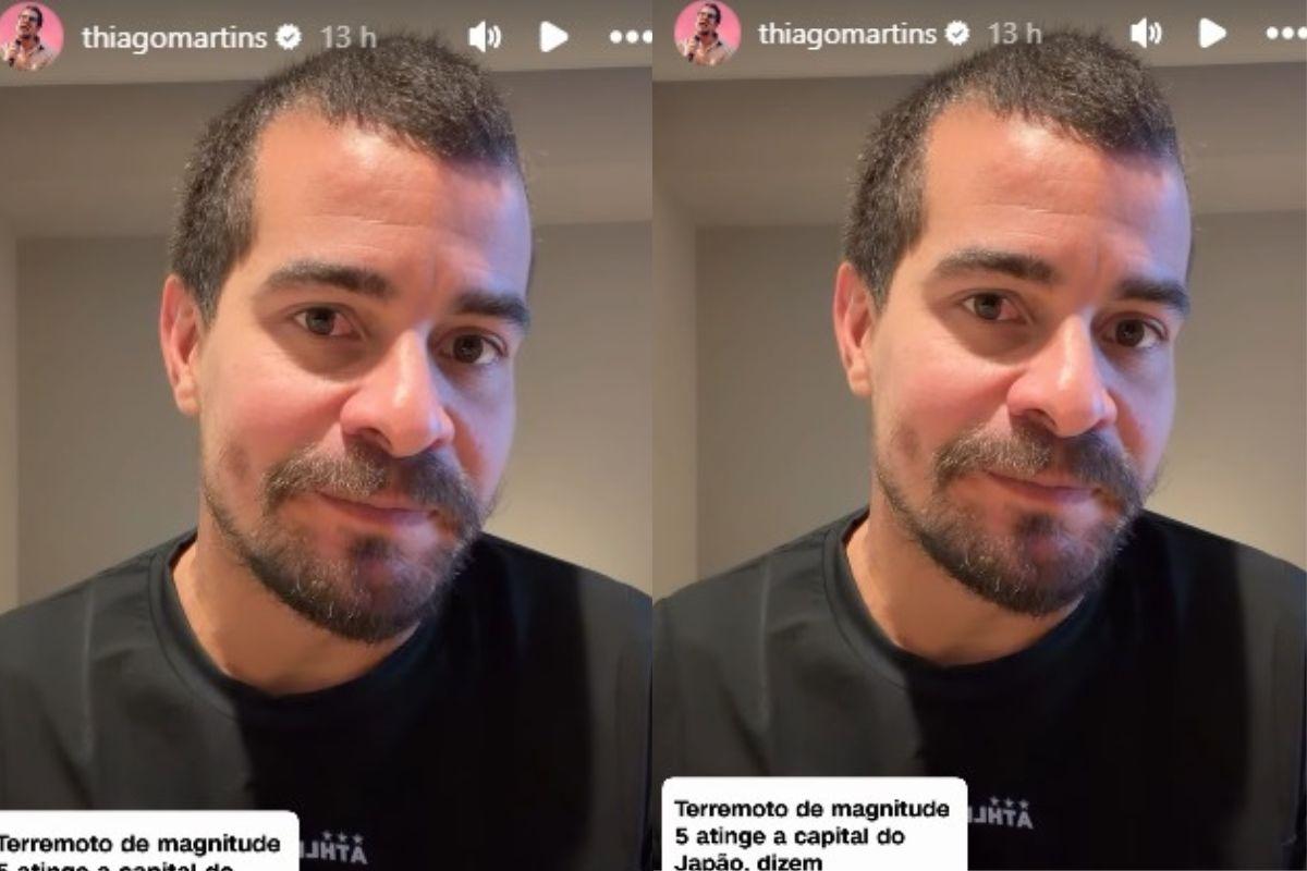 Thiago Martins se assusta com terremoto no Japão: ‘Um grande tremor’