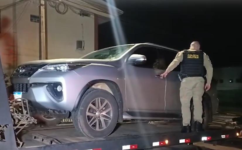 Caminhonete furtada é recuperada após perseguição e tiros na BR-163 em Toledo