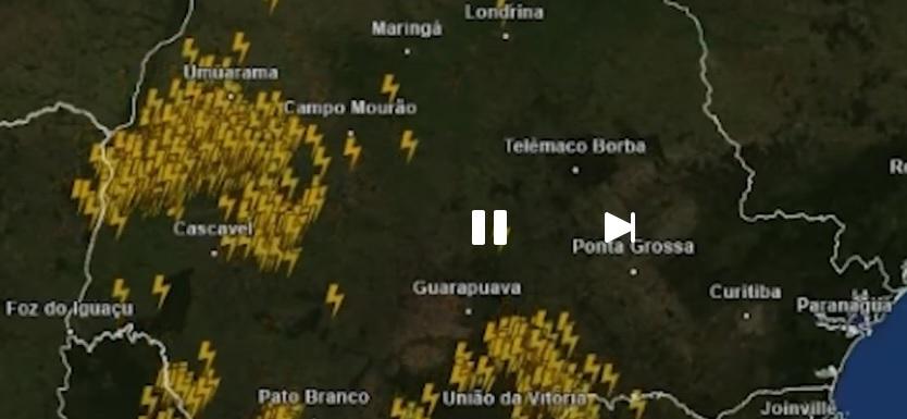 Santa Helena está entre as cidade com mais raios no Paraná durante temporal