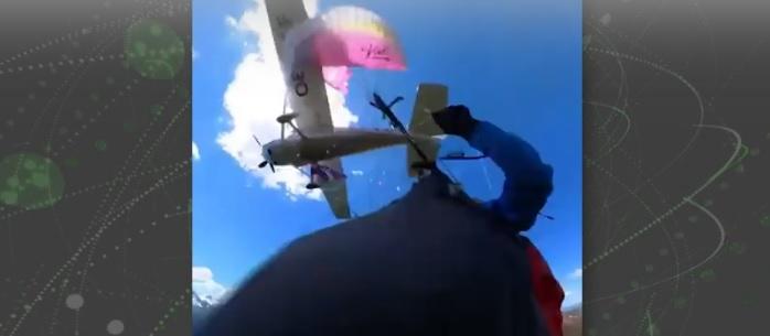 Vídeo mostra momento em que avião atinge parapente durante voo