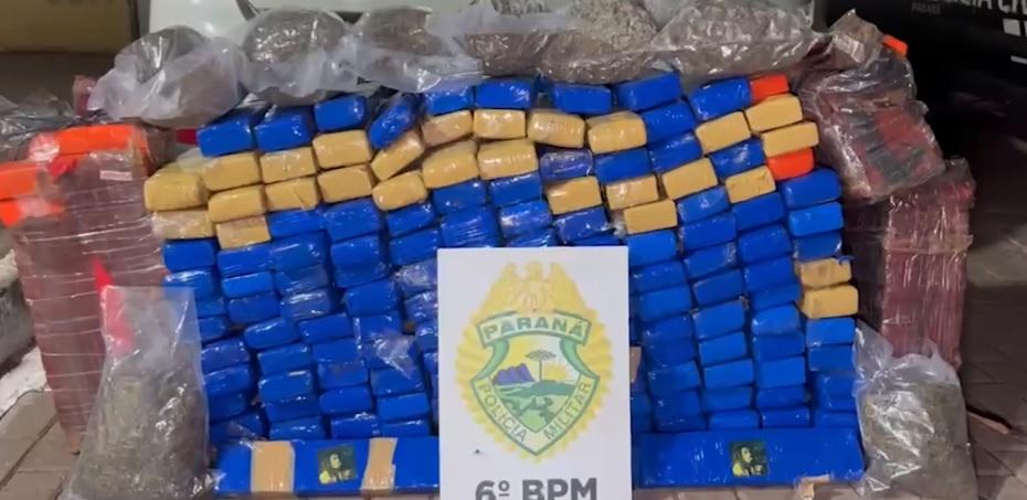 Casal é preso com mais de 200 quilos de maconha na BR-277
